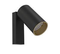 Lámpara De Pared Interior Negra Y Dorada Regalable H: 11,5 cm GU10 Para Leer