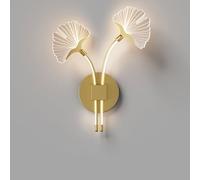 Lámpara de Pared, lámpara Hierro Creativa Moderna, Espectro Completo 12 W/Aplique Lectura, luz Nocturna protección for los Ojos del Estudio la habitación(Gold)