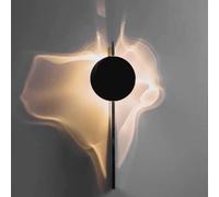 Lámpara de pared LED Apliques contemporáneos giratorios de 180 ° Lámpara de pared lineal cromada y negra Aplique de pared giratorio Luz cálida creativa y sombras onduladas Luz de montaje en pared de