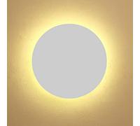 Lámpara de pared LED circular Macaron Lámpara de pared redonda simple y moderna Aplique Mini iluminación de pared interior de metal para dormitorio Sala de estar Escaleras (20 cm, 12 W, blanco, blanc