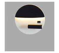 Lámpara de pared LED compatible con dormitorio, mesita de noche, estudio, interior, redonda, de hierro, práctica luminaria decorativa, accesorios de iluminación de lectura (color: G negro 9.3 in,