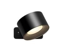 Lámpara De Pared LED con Control Remoto, Recargable por USB, 4,5 W, Bola Magnética Giratoria 360 Grados, Luz Lectura Amplias Aplicaciones(Black Style)