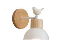 Lámpara de pared LED creativo dormitorio lámpara de cabecera moderna y simple pasillo dormitorio salón madera maciza lámpara de pared(blanco)