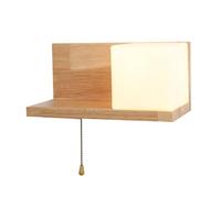 Lámpara de Pared LED de Estilo japonés, de Madera Maciza, E27, Moderna, Minimalista, nórdica, con Interruptor de Cable automático, para Interior, mesita de Noche, Dormitorio, Sala de Estar.