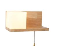 Lámpara de Pared LED de Estilo japonés, de Madera Maciza, E27, Moderna, Minimalista, nórdica, con Interruptor de Cable automático, para Interior, mesita de Noche, Dormitorio, Sala de Estar.