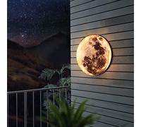 Lámpara de Pared LED de Luna Grande - Aplique de Exterior Impermeable, luz cálida de 3000 K, decoración de Pared en Forma de Media Luna de 60 cm, Ideal para iluminación de jardín y Patio.