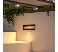 Lámpara de pared LED empotrable Lucande Loya, 23 x 8 cm, gris, IP54