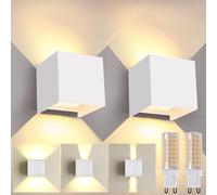 Lámpara de pared LED exterior, lámparas de pared LED interior/exterior, lámparas de pared exterior G9 intercambiables 12W 3000K luz cálida IP65 adecuadas para decoración de paredes interior/exterior