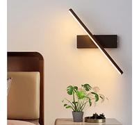 Lámpara de pared LED giratoria de 330 ° Estilo nórdico moderno Luces de pared largas Aplique de pared interior de aluminio para lámpara de noche Escaleras de la sala de estar (Tamaño: 30 cm, 6 W, Col