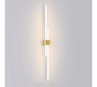 Lámpara de pared LED lineal, diseño moderno de metal con acrílico e iluminación de estado de ánimo de 3 colores para sala de estar y pasillo