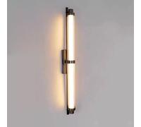 Lámpara de Pared LED Lineal Moderna Minimalista de Tubo Largo de Pared de Vidrio de Vidrio, Accesorio de iluminación de Pared de Acero Inoxidable Creativo en Oro/Negro, luz de tocador de baño de baño