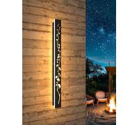 Lámpara De Pared LED Luz De Pared Larga Para Exteriores Apliques Ginkgo Negro Largo Ip65 Impermeable 3000k 25w Luz De Pared De Villa De Aluminio Para Jardines Patios Sala De Luces De Pared,80cm