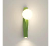 Lámpara de Pared LED Moderna, lámpara de Pared de Metal en Espiral con Pantalla acrílica esfé, Aplique de Pared con Forma de Globo para mesita de Noche, iluminación Decorativa para Dormitorio, lu
