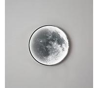 Lámpara de pared LED moderna, lámparas de pared de luna interior en acabado negro, apliques de pared de metal con sombra acrílica, lámparas creativas montadas en la pared accesorios de iluminación de