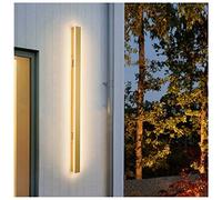 Lámpara de pared LED moderna para exteriores: aplique alargado para jardín y porche, elegante iluminación de mesilla para dormitorio, opciones de luz blanca/cálida/neutra ajustables para la decoració