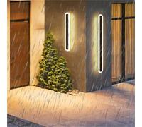Lámpara de pared LED moderna para exteriores, aplique impermeable IP65 para porche, patio y garaje, 100 cm, 58 W, acrílico y aluminio, iluminación elegante para interiores y exteriores (luz cálida).