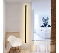 Lámpara de Pared LED Moderna Regulable para Interiores, de Tira Larga, Moderna, para Escalera, con Control Remoto, Rectangular, Minimalista, de acrílico Negro, para Dormitorio y Sala de Esta