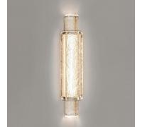 Lámpara de pared LED Nordic Light Luxury Bubble Crystal Glass de 3000K, luz blanca cálida, aplique de pared largo para dormitorio, lámpara de pared lineal de cristal transparente dorado para baño, sal