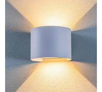 Lámpara de pared LED para exteriores Nivar de Lindby, redonda, blanca, de True