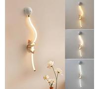 Lámpara de Pared LED para mesita de Noche, 3 Modos de Temperatura de Color, 18 W, para habitación Infantil, Moderna, con Forma de Gato, para Dormitorio, habitación de bebé, 100 cm de Largo.