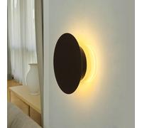 Lámpara De Pared LED Redonda Ø 15 Cm Pequeña Luz Indirecta 3000 K Cálida Marrón