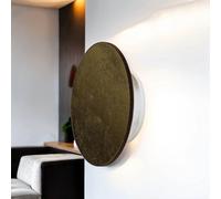 Lámpara De Pared LED Redonda Ø 15cm Pequeña Luz Indirecta 3000 K En Oro Madera