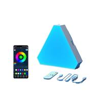 Lámpara De Pared LED Triangular Cuántica RGB Con Luz Ambiental Rítmica Inteligente For Dormitorio, Mesilla Noche O Decoración Oficina Ambiente CáLido Y Confortable(16 PCS,WiFi APP No Plug)