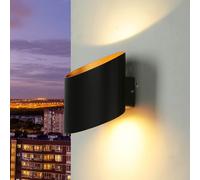 Lámpara De Pared LED Up Down Para Exterior En Oro Y Negro IP54 5W Balcón CAILIN