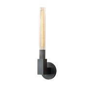 Lámpara de pared lineal de mediados de siglo de 2 luces para dormitorio, lámpara de pared de tocador de baño con tubo largo de vidrio dorado sobre espejo, estilo rústico, aplique de pared industrial n