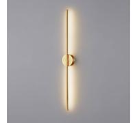 Lámpara de Pared Lineal Moderna de latón Cepillado, Aplique LED con Pantalla acrílica, Aplique Minimalista de Cobre, lámpara de tocador de baño de latón Antiguo, Apliques cableados para dormitor