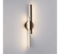 Lámpara de Pared Lineal Negra Led, Lámpara de Pared Moderna de Tira Larga de Metal, Luces de Pared para Interiores, Lámpara de Baño, Dormitorio, Escalera, Pasillo, Iluminación de Pared, 3000K, Aplique