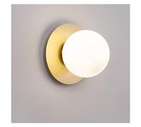 Lámpara de pared Linterna LED con pantalla de cristal de globo blanco, luces de aplique de pared para iluminación de decoración del dormitorio de la cabecera del hogar, soporte E27 (color: oro)