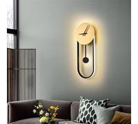 Lámpara de pared Luces de pared LED Metal interior con apliques de reloj redondo Diseño de dormitorio moderno Estudio interior 28 W Forma vintage para escaleras (ondas de delfines, luz blanca)
