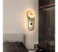 Lámpara de pared Luces de pared LED Metal interior con apliques de reloj redondo Diseño de dormitorio moderno Estudio interior 28 W Forma vintage para escaleras (ondas de delfines, luz blanca)