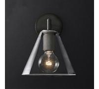 Lámpara de Pared, Luces de Pared para Interiores, Apliques de Pared industriales Vintage, luz de tocador montada en la Pared con Pantalla de Vidrio Transparente, iluminación de par