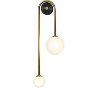 Lámpara de pared Mid siglo Scoe de pared de 1 luz Cepillado Luz de montaje en la pared Luz de la pared Globe de vidrio doble al lado de la lámpara de pared Sala de estar Amb en el dormitorio de la
