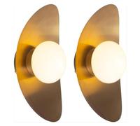 Lámpara de Pared Minimalista contemporánea, Aplique de Pared Moderno de Mediados de Siglo, Accesorios de Luna, Acabado Cepillado, decoración en Forma de Media Luna, lámpara de Pared, lámpara de Monta