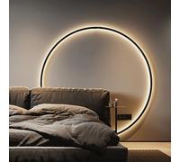 Lámpara De Pared Moderna, Aplique De Pared Circular Led Para Interior, Lámpara De Pared Minimalista 3000k/4500k/6500k, Luz De Pared Circular Grande Regulable Para Pared Trasera De Sala De Estar