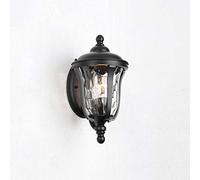 Lámpara de pared moderna para porche, exterior, impermeable, de aluminio fundido a presión con pantalla de cristal con efecto de ondas de agua, aplique con enchufe E27 para puerta de entrada o jardín