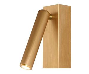 Lámpara de pared moderna y sencilla, LED de lectura, 3W, ajuste de 360°, vestidor, dormitorio, pasillo de la sala de estar, terraza de villa, balcón de jardín./Blanco/Luz blanca verdadera (Color: Oro