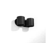 Sollux Lighting Lámpara de pared negro aluminio alt. 10 cm