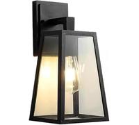 Lámpara de Pared Nordic Black Luminum de Aleación de Vidrio, Minimalista, de Cuatro Lados, para Exteriores, Resistente Alua, con Base E27/26, para Patio, Comunidad, Villa, Jardín Exterior.