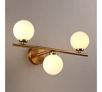Lámpara de Pared nórdica Dorada con Globo de Cristal Blanco, Aplique de Pared geométrico Moderno para Dormitorio, mesita de Noche, Sala de Estar, Entrada de Restaurante, Comedor, luminaria d