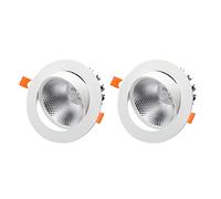 Lámpara de Pared (Paquete de 2), Foco empotrable de Techo, lámpara LED empotrada, Carcasa de Aluminio, iluminación de galería, focos direccionales para Sala de Estar y Cocina, 3000 K, 7 W