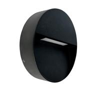 Dyberg Larsen Aplique LED para exterior Pluto, negro, Ø 15 cm