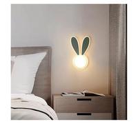 Lámpara de Pared para habitación Infantil, Sencilla y Bonita, para decoración de Interiores, luz LED para mesita de Noche de Dormitorio de niño y niña (Verde, Natural)