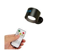 Lámpara de pared recargable inalámbrica for interiores con control táctil y remoto, apliques inalámbricos LED batería carga USB para arte de pared(F1-Black)