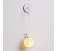 Lámpara de Pared Resina con Forma Animal pequeño, lámpara Planeta Dibujos Animados Pantalla acrílica esférica, Noche G9 for decoración habitación Infantil(Little Rabbit)