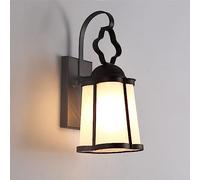 Lámpara de Pared Retro Impermeable para Exteriores, de Metal Forjado, Diseño de Cuerpo de Hierro, E27, para Uso Industrial, Almacén, Balcón, Patio, Puerta, Aplique de Pared, Farol, Luminaria Exterior.