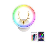 Lámpara de Pared RGBW de 256 Colores para Sala de Estar, lámpara de Pared LED Moderna Regulable con Control Remoto y Controlador de aplicación Tuya, luz de Ambiente Colorida Que Cambia de Color p